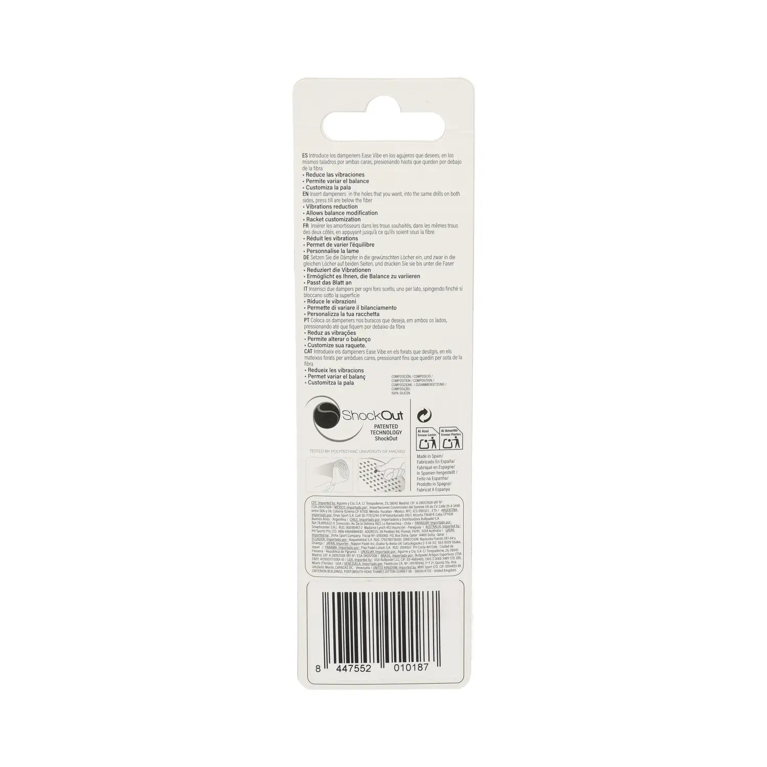Antivibradores Bullpadel Ease Vibe Blanco