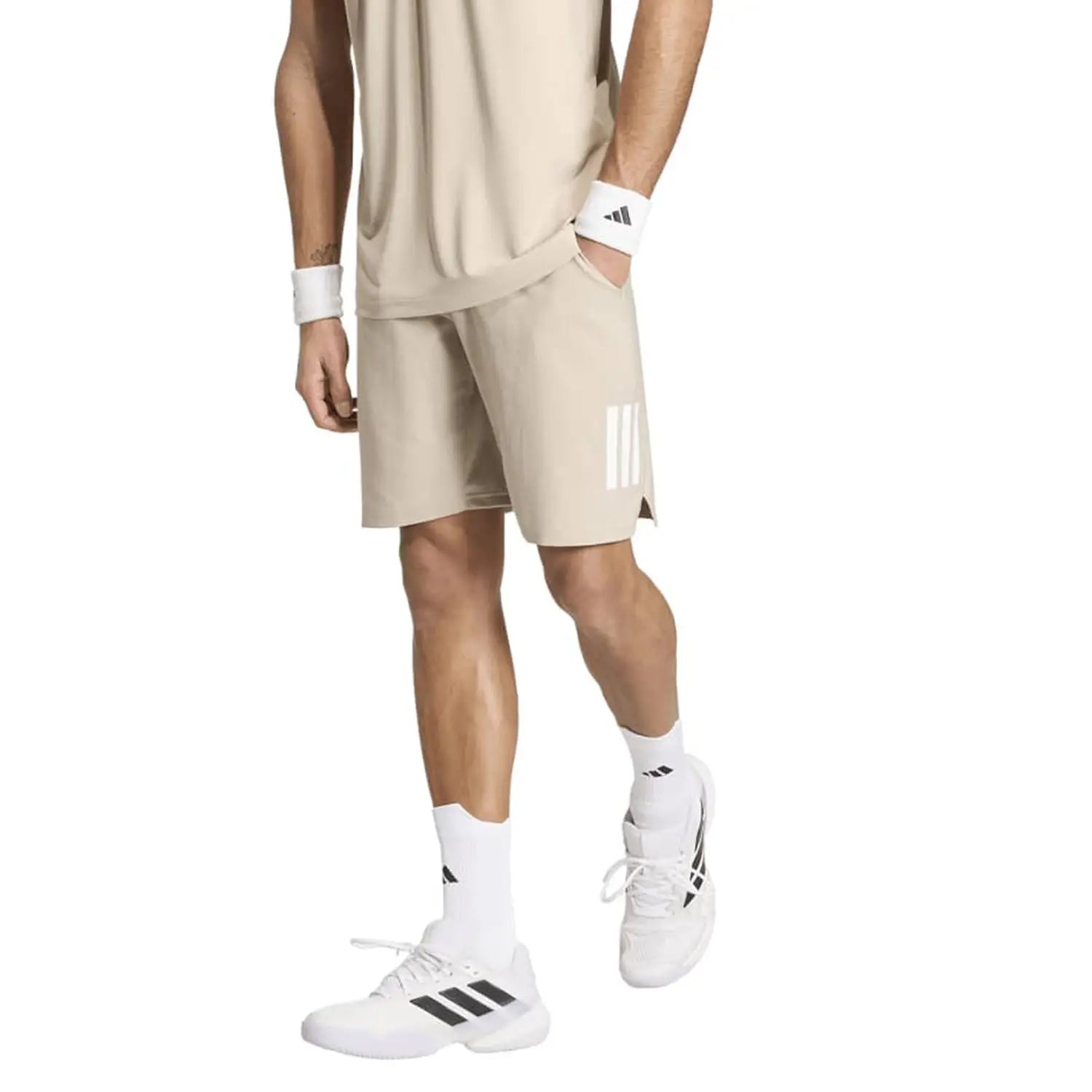 Pantalon Corto Adidas Club 3STR Kaki 2026