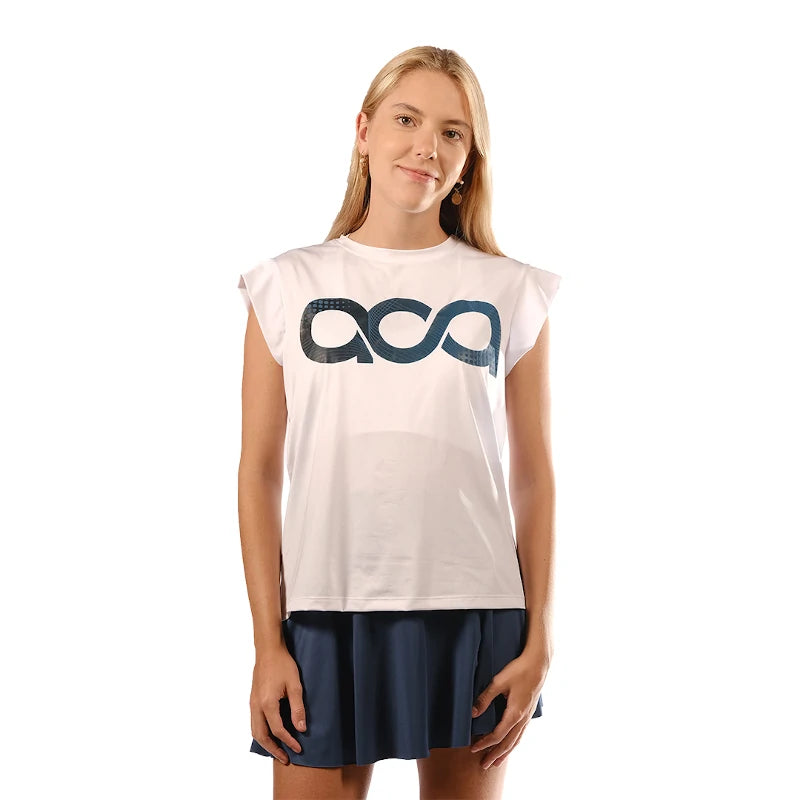 Camiseta Aca Padel Media Manga Blanca