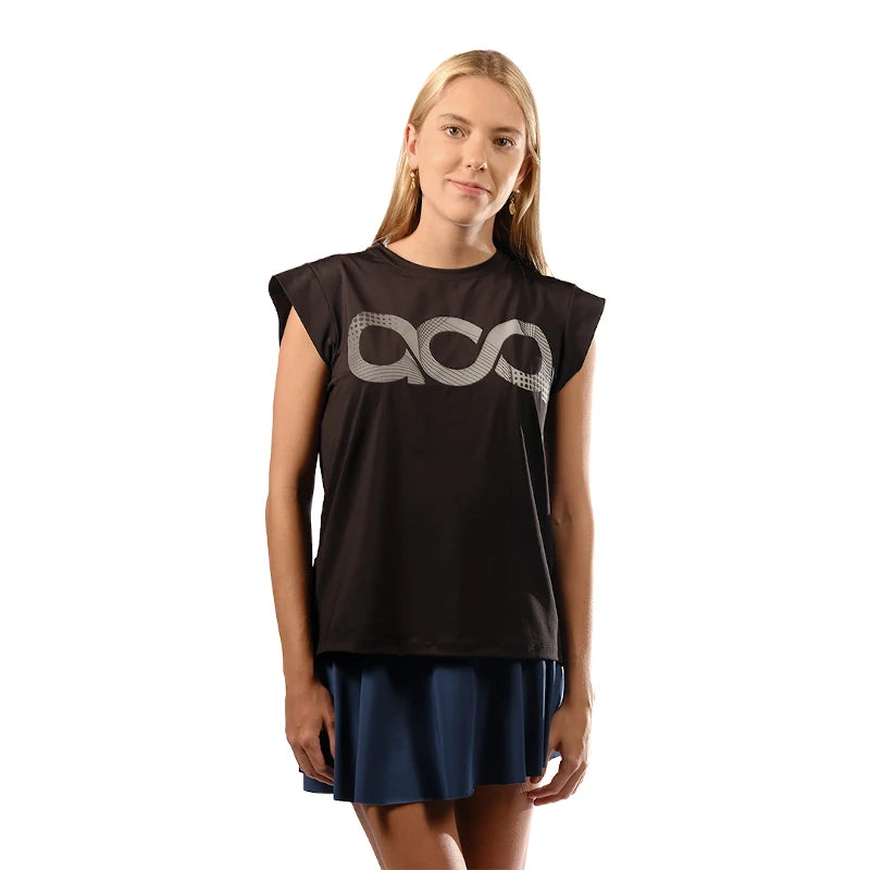 Camiseta Aca Padel Media Manga Negra