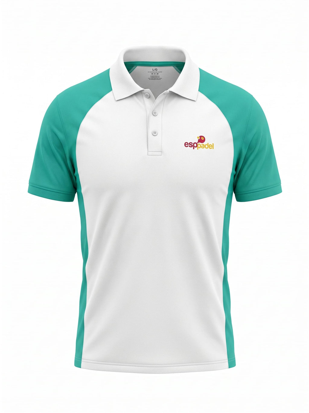Polo EsPadel Blanco/Verde Agua