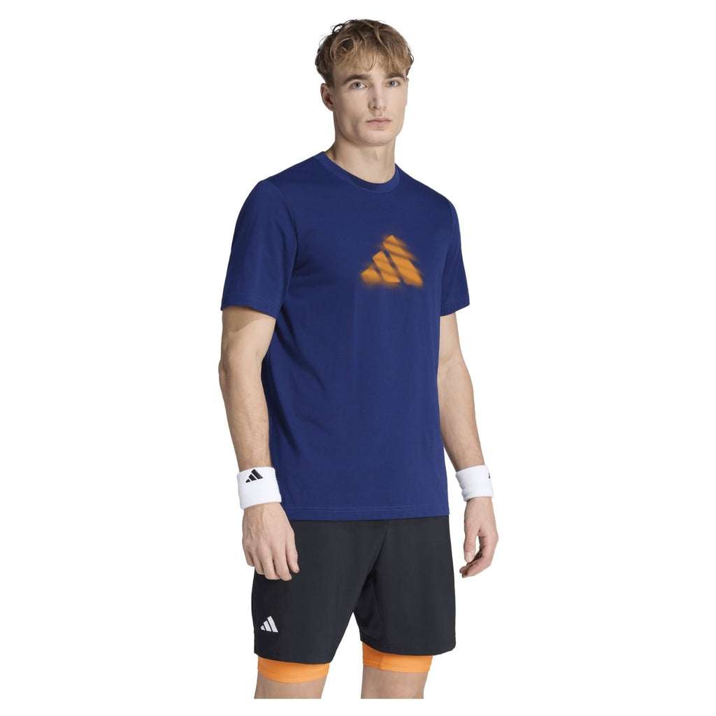 Camiseta Adidas M Clay G Azul/Naranja