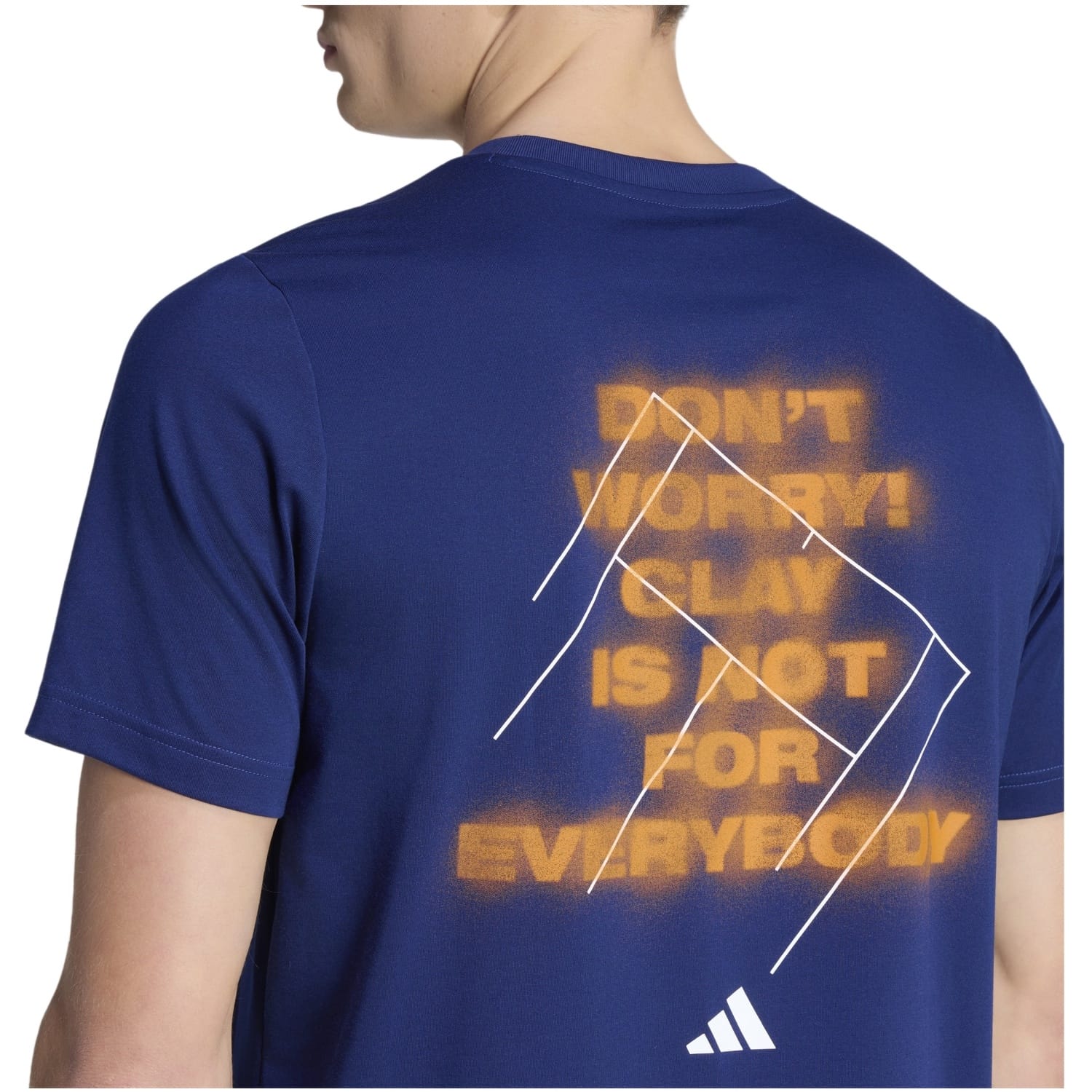Camiseta Adidas M Clay G Azul/Naranja