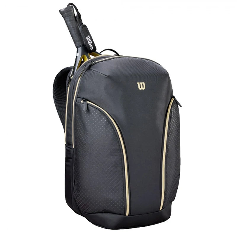 Mochila Wilson Defy V1 Negro/Dorado 2026