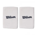 Muñequeras Wilson Wide Terry Blanco/Azul Marino