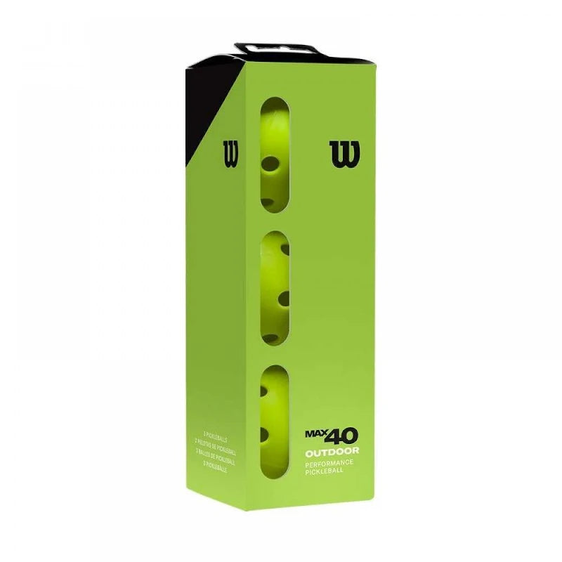 Pelotas Wilson Pickleball Pack 3 Unidades Max 40 Outdoor ACK Green