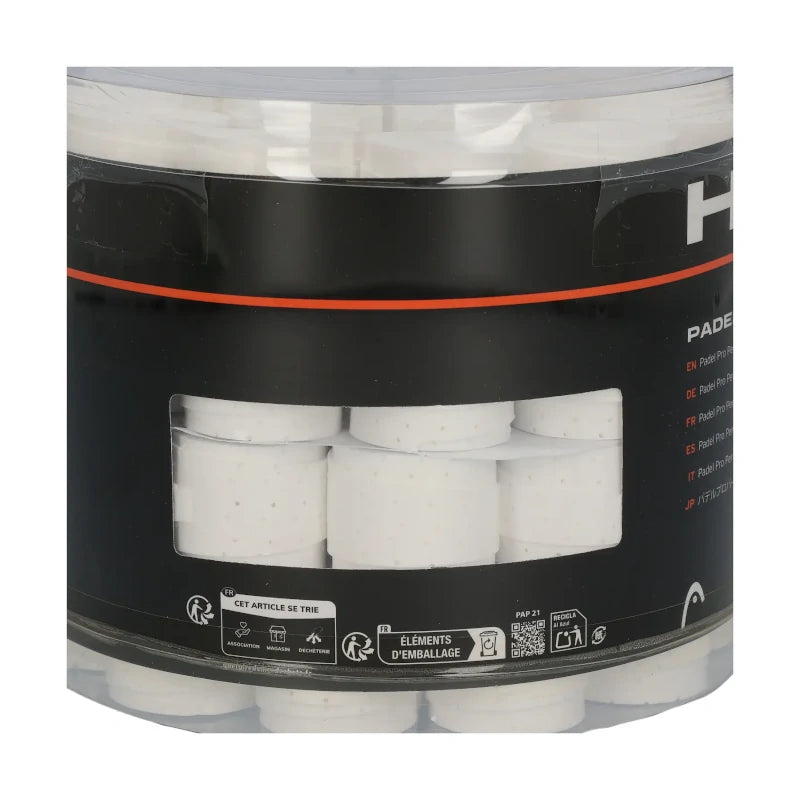 Cubo 60 Overgrips Head Padel Pro Perforated White