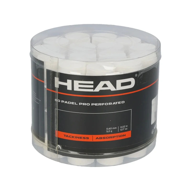 Cubo 60 Overgrips Head Padel Pro Perforated White
