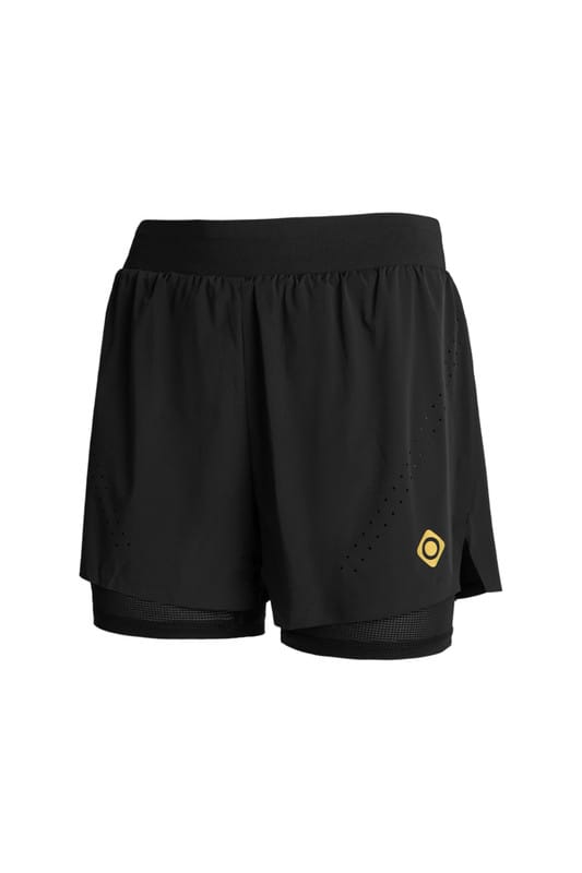 Pantalon Corto Izas Cagliari Mujer Negro/Amarillo