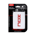 Muñequeras Nox Blanca Logo Rojo