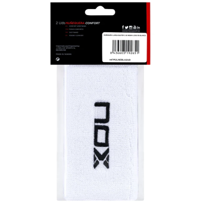 Muñequeras Largas Nox Blanco Logo Negro