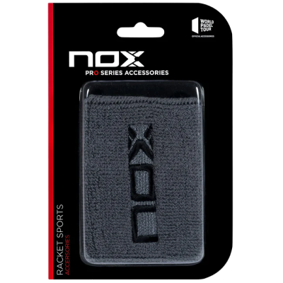 Muñequeras Nox Gris Logo Negro