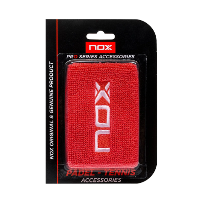 Muñequeras Nox Rojo Logo Blanco