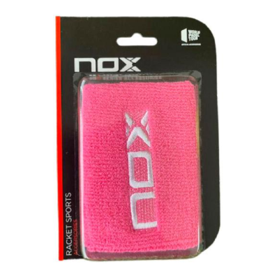 Muñequeras Nox Rosa Logo Blanco