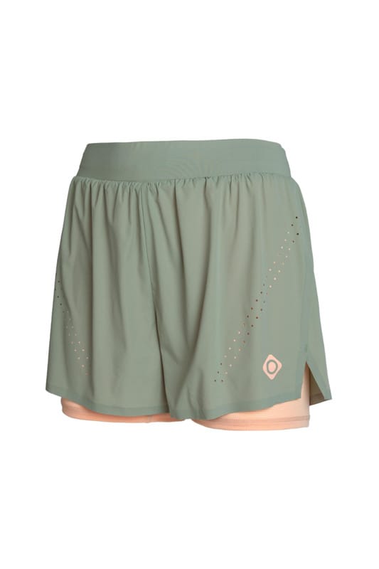 Pantalon Corto Izas Cagliari Mujer Verde/Rosa