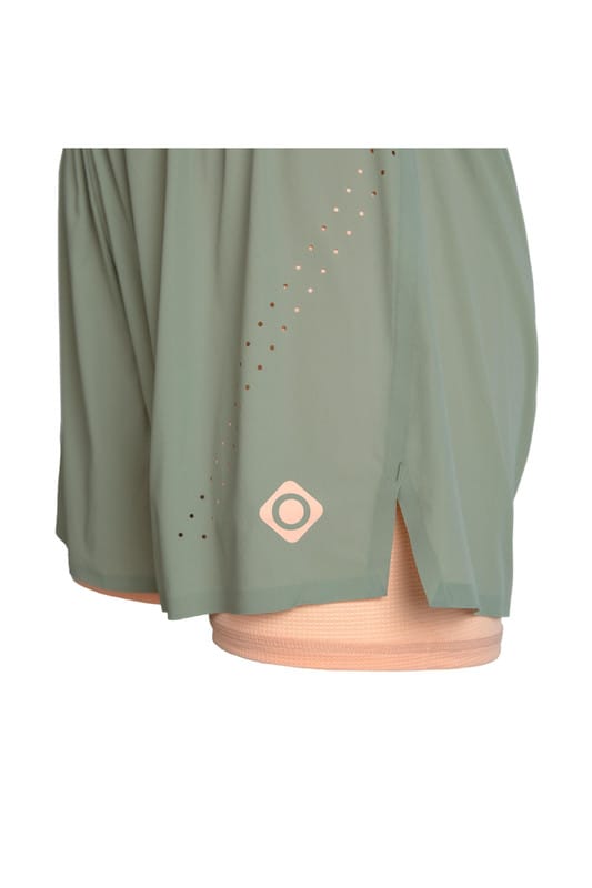 Pantalon Corto Izas Cagliari Mujer Verde/Rosa